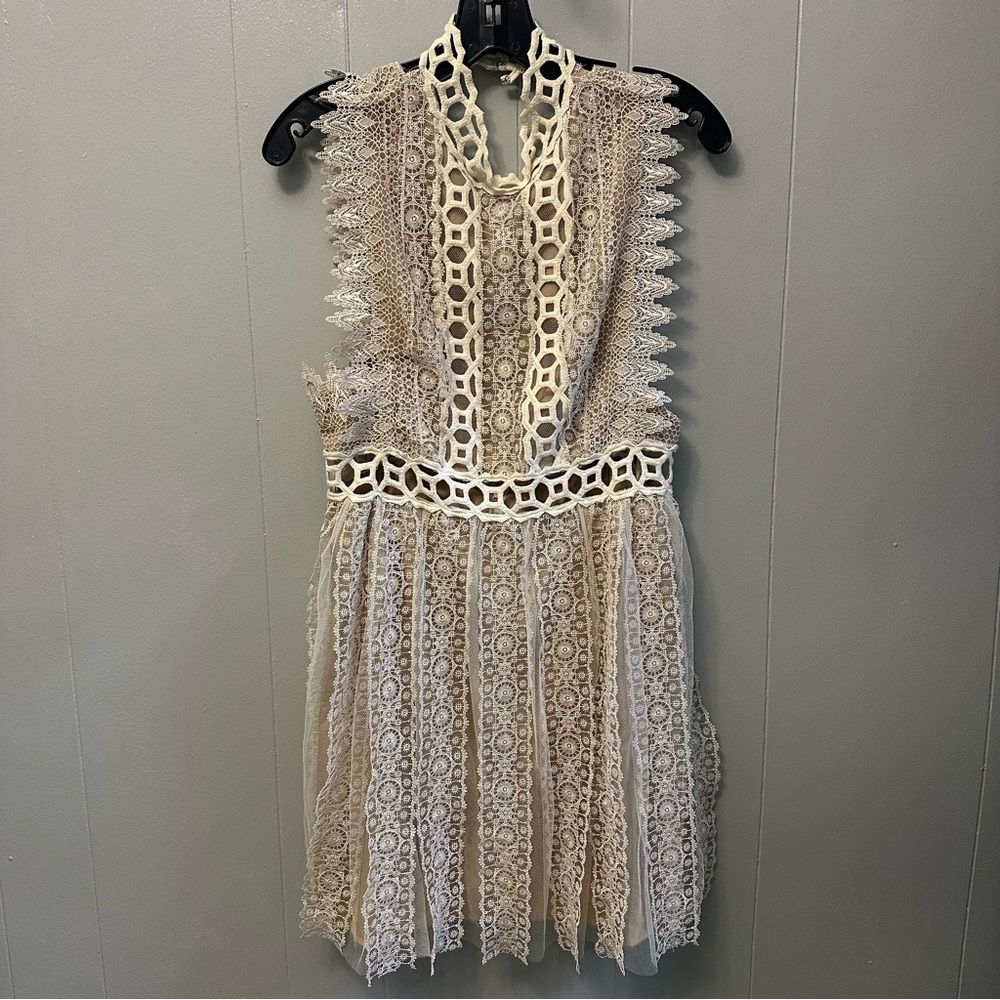 Free People Cream Lace Dress